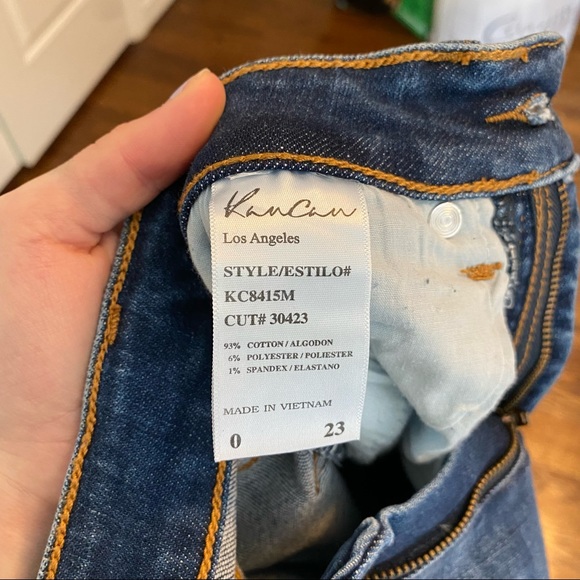 Blue Ripped Jeans With Frill on Bottom - Picture 2 of 2